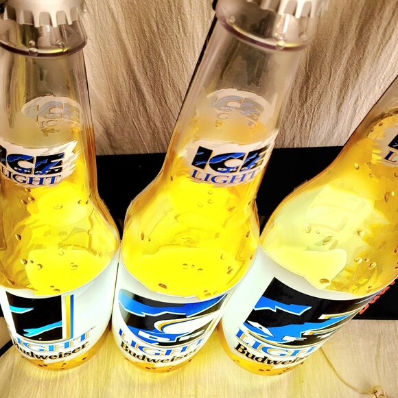 Vintage 1994 Budweiser Ice Light Draft Beer Lighted Sign Display Work - Picture 8 of 15